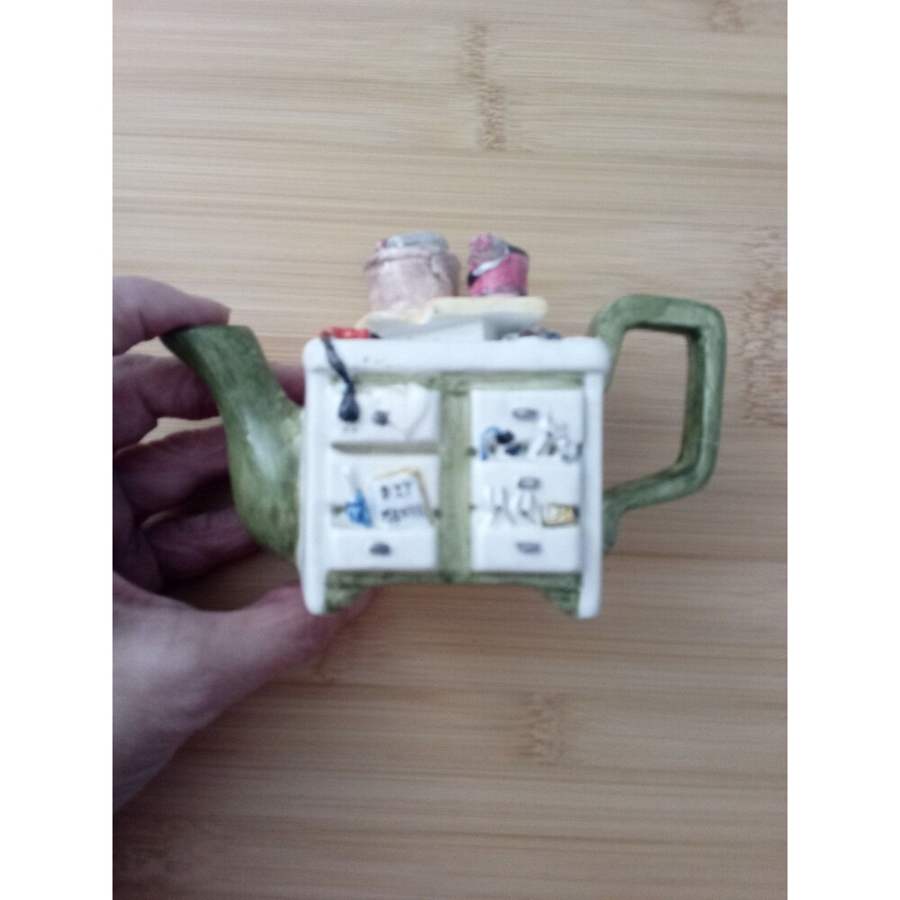 Miniature Teapot Workbench Trinket  Dish Ceramic 5x3